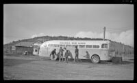 People washing a bus, Gulkana, 1946