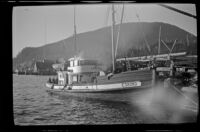 Fishing boat, Eskimo, sailing into Ketchikan, Ketchikan, 1946