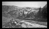 Mountainous landscape viewed from the road en route to Whittier from Junction, Whittier vicinity, 1946