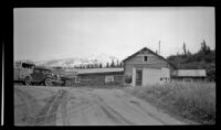View looking uphill at the Rapids Hunting Lodge, Delta Junction vicinity, 1946