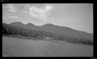 Distant view of a shore settlement near Chatham, Sitka, 1946
