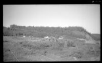 Native American village, viewed at a distance, Gulkana vicinity, 1946
