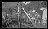 Docks at Hawk Inlet, viewed from an elevated perspective, Juneau vicinity, 1946
