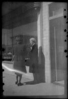 Mertie West converses with an unidentified woman, Anchorage, 1946