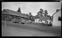 New store under construction next to Frances Wells' property, Big Bear Lake, 1946