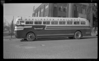 Burlington Trailways bus, viewed from the side, Emerson, 1946
