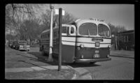 Burlington Trailways bus, viewed from the front, Emerson, 1946