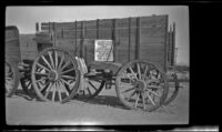 Twenty mule team wagon train on display near Furnace Creek Camp, Death Valley National Park, 1947