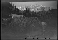 Mount Shasta, viewed at a distance from a stopped train, Dunsmuir vicinity, 1947