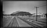 Black Butte, viewed from the railroad station, Mount Shasta, 1947