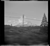 Mount Shasta, viewed at a distance from a moving train, Mount Shasta vicinity, 1947