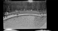 Bird's-eye view of the Banff Springs Hotel pool, Banff, 1947