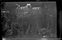 Banff Springs Hotel, viewed from a viewpoint on a drive, Banff, 1947