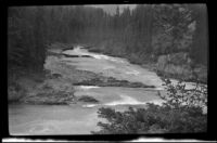 Bow River[?] flowing through the Johnston Canyon area, Banff National Park, 1947