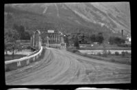 Bridge crossing Kicking Horse River, Field, 1947