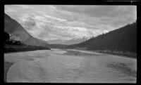 Kicking Horse River, viewed from a bridge, Field, 1947