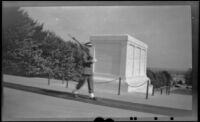 Guard patrolling the Tomb of the Unknown Soldier in Arlington National Cemetery, Arlington, 1947