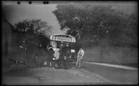 Sightseeing bus stopped in Fairmount Park, Philadelphia, 1947
