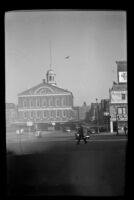 Faneuil Hall's west facade, viewed at a distance, Boston, 1947