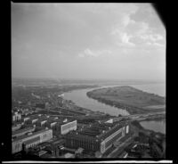 Washington Channel and surrounding areas seen from the Washington Monument, Washington, D.C., 1947