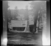 Forrest Whitaker's cabin, viewed from the rear, Big Bear Lake, 1948
