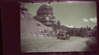 H. H. West's Buick in Red Rock Canyon going into Bryce Canyon, 1942