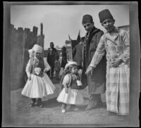 Two men with 2 little girls, Turkey, 1895