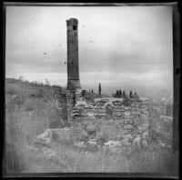 View of a ruined mosque with cypress trees in the distance, Turkey, 1895