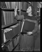 Margaret Bonsall, librarian at the Braille Institute, Los Angeles, 1936