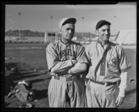 Art "Tillie" Shafer and Zeb Terry at Gilmore Stadium, Los Angeles, 1936