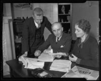 O. O. Marshburn, D. C. MacWatters, and Esther Packard of the American Red Cross, Los Angeles, 1936