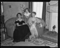 Emily Dorette Sullivan, Lillian Josephine Thoreson, and Alice Morgan Yates, members of the Hollywood Opera Reading Club, Los Angeles, 1936