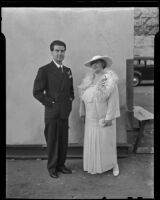Francis Lederer and unidentified woman at Easter Services, Canoga Park, 1936