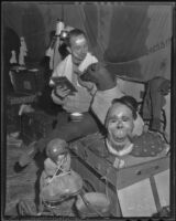 George Rearick, a clown, and his dog Muggsy, Los Angeles, 1936