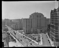 Los Angeles Times Building, California State Building, and Hall of Records, Los Angeles, circa 1936