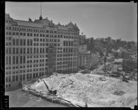 Hall of Records and former site of the County Courthouse, Los Angeles, circa 1936
