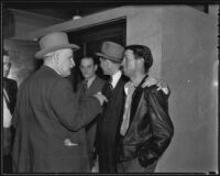 John F. Starnes Sr. and his son, John F. Starnes Jr., with Detective Lieutenant C. A. Gillan, Los Angeles, 1936