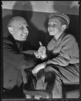 Captain B. P. Hastings and runaway 11-year-old James Kerr Jr., Compton, 1936