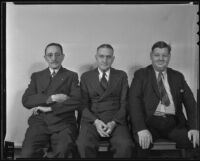 Bill Wayne, Dana Burkhalter, and Leo Streeter, Los Angeles Times editors, Los Angeles, 1936