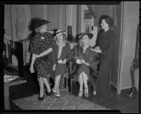 Drusilla Gabellini, Countess Enzo d'Urbania, Anita Louise, and Nadja Scarpitta at the Hollywood Women's Club, 1936