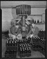 Bottling and corking wine at Guasti Winery, Ontario (Calif.), 1935