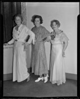 Jonnie Jean Harris, Barbara Allen, and Jean Getzman, members of the Girls' Corner Club, Los Angeles, 1936