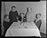 Effie C. Webster, Amelia Becker, Alice N. Mummert, Sadie M. Fox, and Minnie A. Gray, members of the Tuesday Afternoon Club, Glendale, 1936