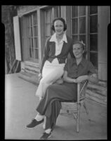 Mrs. M. R. Stanley and Mrs. Amanda Koll relax at Lake Arrowhead, 1936