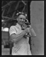 Fred Davis learns he is a winner of the Irish Sweeps, Los Angeles, 1936