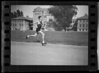Louis Zamperini running on Bovard Field, University of Southern California, Los Angeles, 1938
