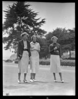 Debutantes Mercelia Boyd, Elsie Wheeler, and Ann Frink, Santa Barbara, 1936