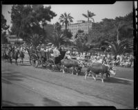 Chamber of Commerce wagon in the Pioneer Days parade, Santa Monica, 1936