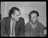 Det. Lt. Roscoe Sowell and murder suspect Robert Miller Barr, Los Angeles, 1936