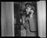 Gertrude Niesen, actress and singer, at telephone, 1937